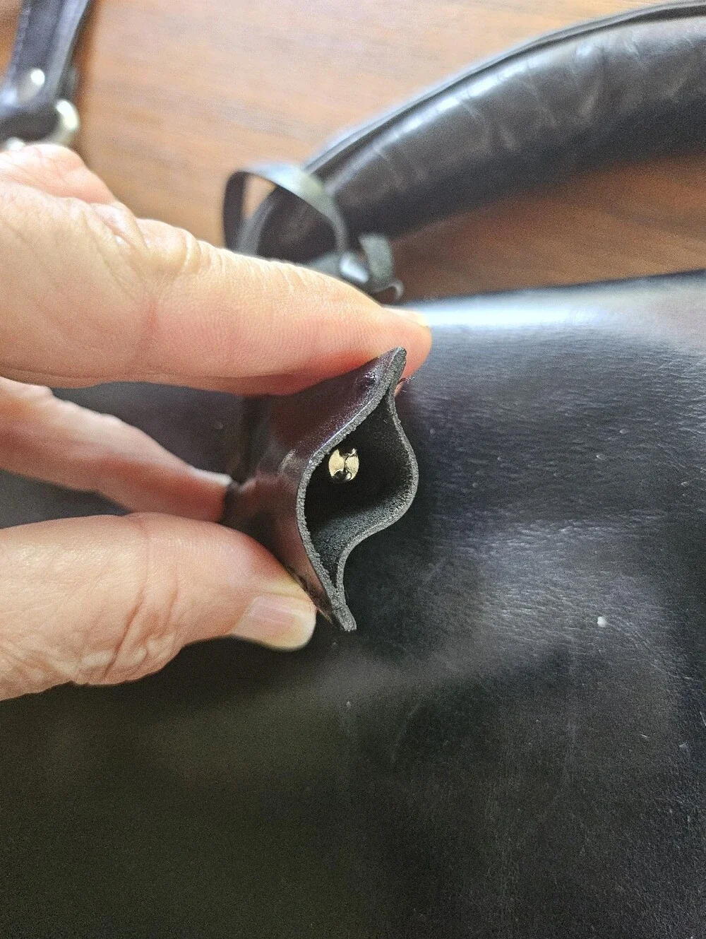 Lopez Taibo Soft Black Leather Briefcase 16x12 Men's Business Travel Bag - Strap